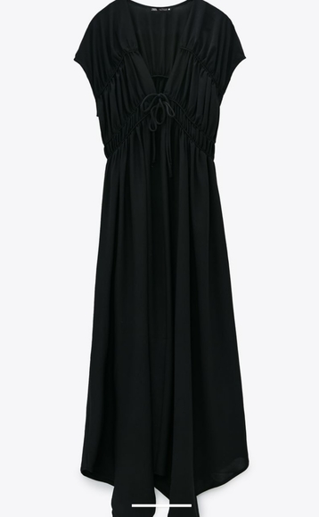 NWOT- Zara Maxi Dress with Ruching - Picture 2 of 8